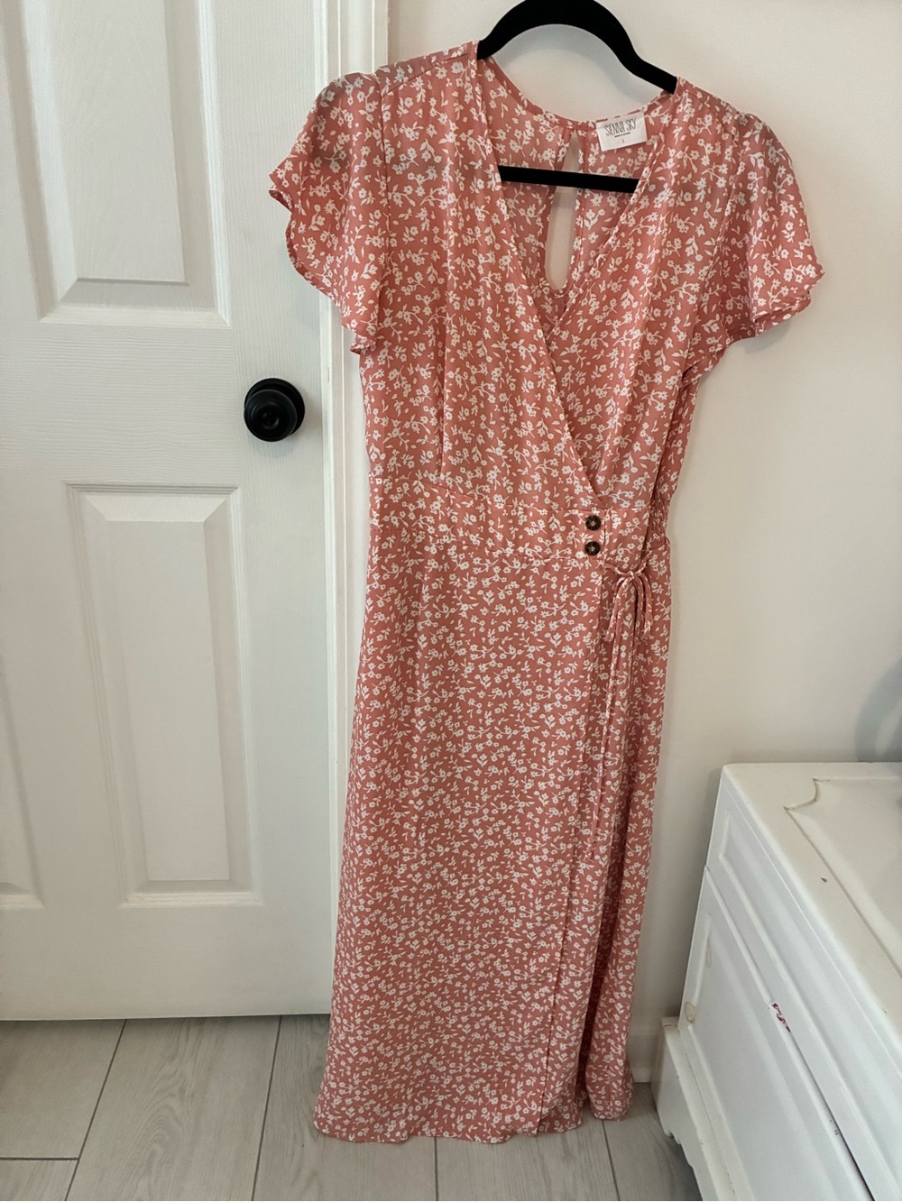 Sienna Sky Dusty Rose Floral Wrap Maxi Dress